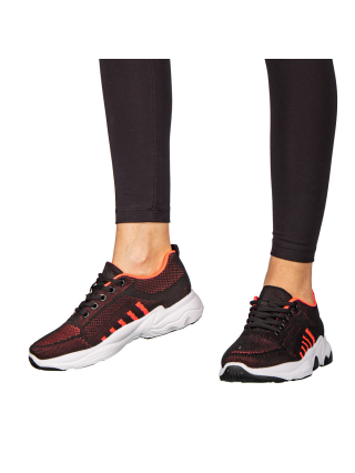 Αθλητικά Παπούτσια, Γυναικεία αθλητικά παπούτσια μαύρο με ροζ από ύφασμα Morison - Kalapod.gr